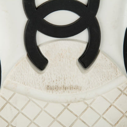 Chanel Suede Quilted CC Sneakers 40.5 Black White 6 of 7