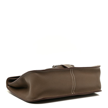 Hermes Taurillon Clemence Halzan 31 GM Etoupe 4 of 15