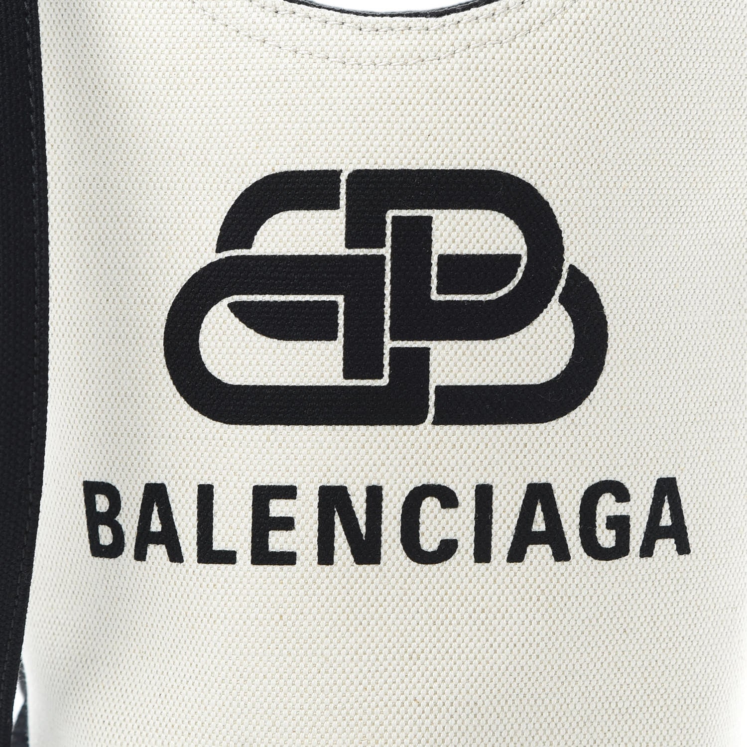Balenciaga Cotton Canvas Calfskin New Wave Tote XS Natural Black 8 of 10