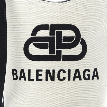 Balenciaga Cotton Canvas Calfskin New Wave Tote XS Natural Black 8 of 10