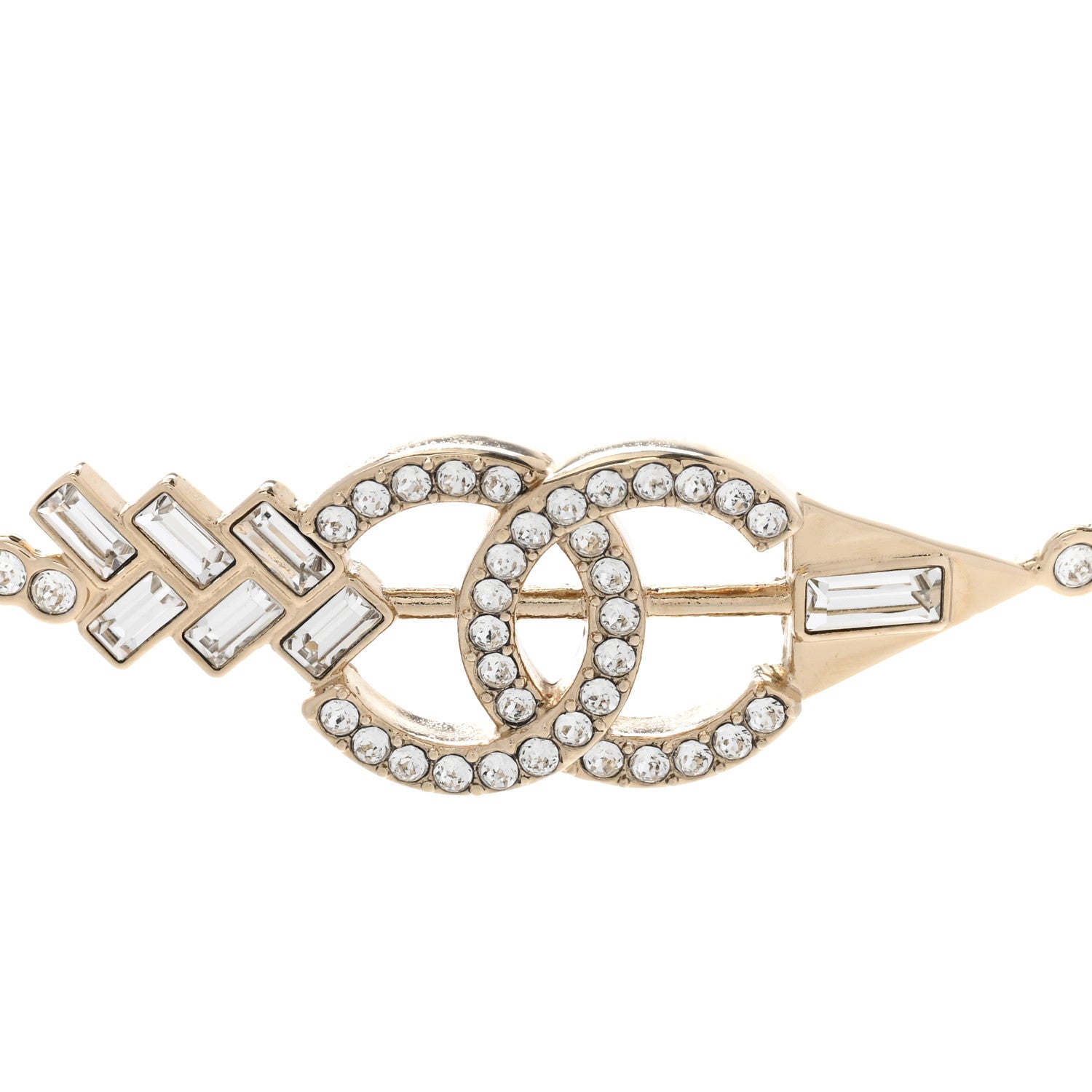 Chanel Crystal CC Arrow Necklace Gold 4 of 7