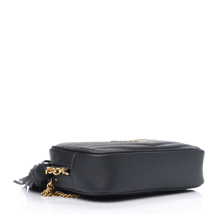 Saint Laurent Grain De Poudre Matelasse Monogram Mini Lou Camera Bag Black 3 of 5