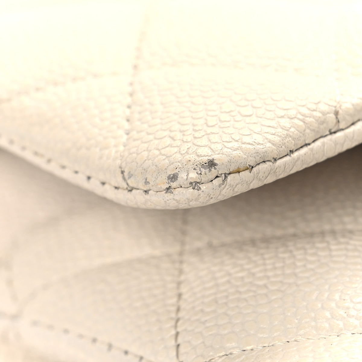 Chanel Caviar Quilted Medium Double Flap White 12 of 12