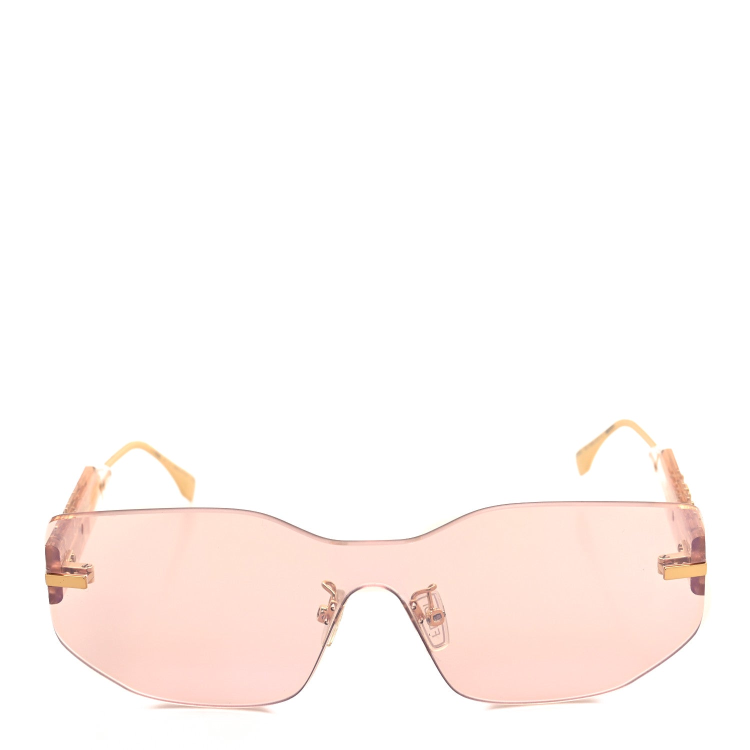 Fendi Metal Fendigraphy Shield Sunglasses FE 40066/U Pink Gold 2 of 7