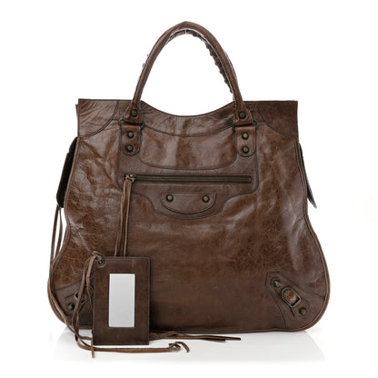 Balenciaga Chevre Classic Hardware Mid Afternoon Tote Truffle 3 of 11