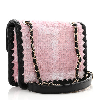 Chanel Tweed Braided Calfskin Mini My Own Frame Flap Pink Black 3 of 9