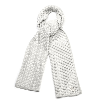 Chanel Wool CC Scarf Grey Ivory 1 of 4