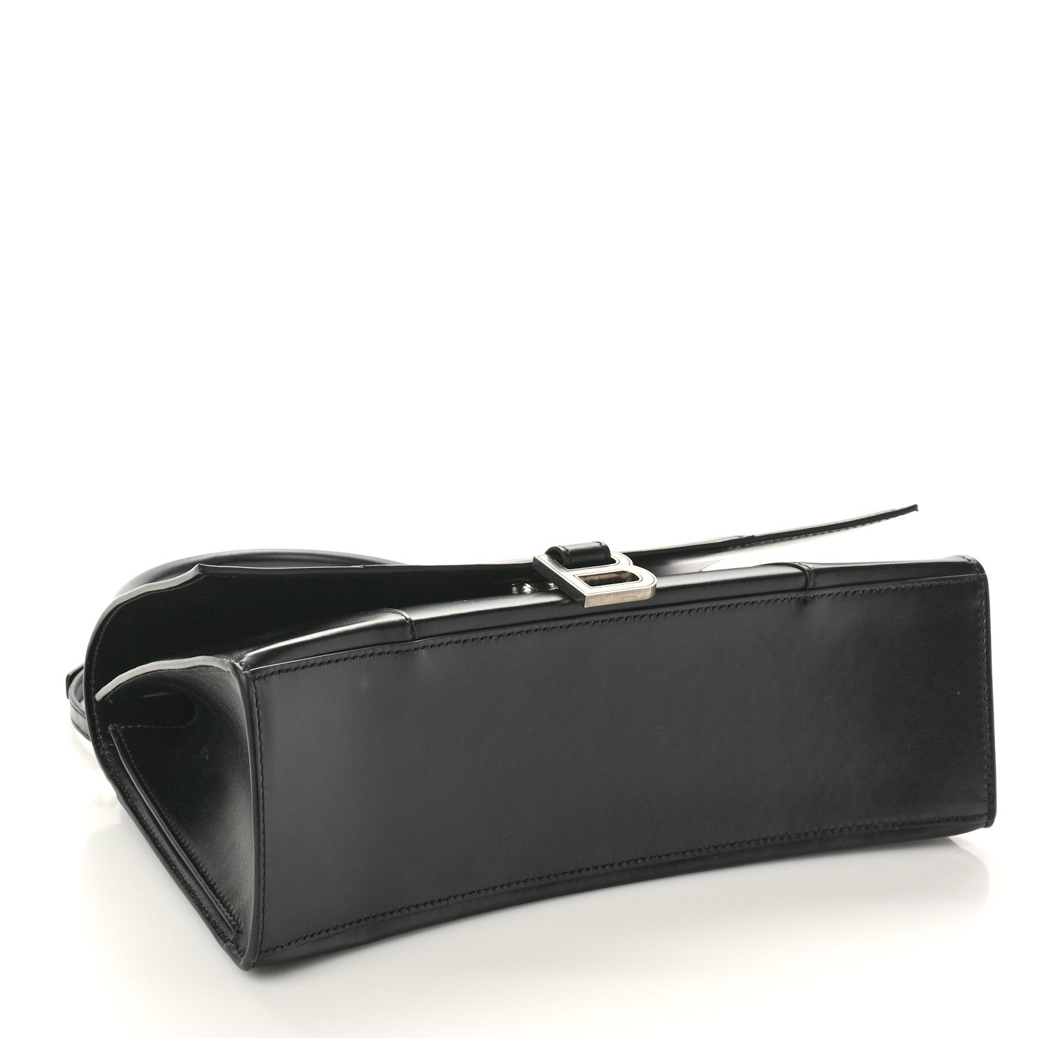 Balenciaga Shiny Box Calfskin Medium Hourglass Hinge Top Handle Bag Black 4 of 9