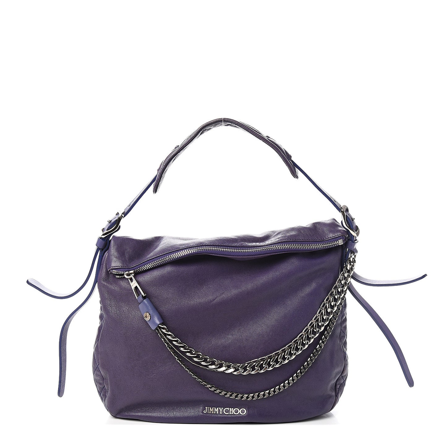 Lambskin Small Biker Hobo Purple