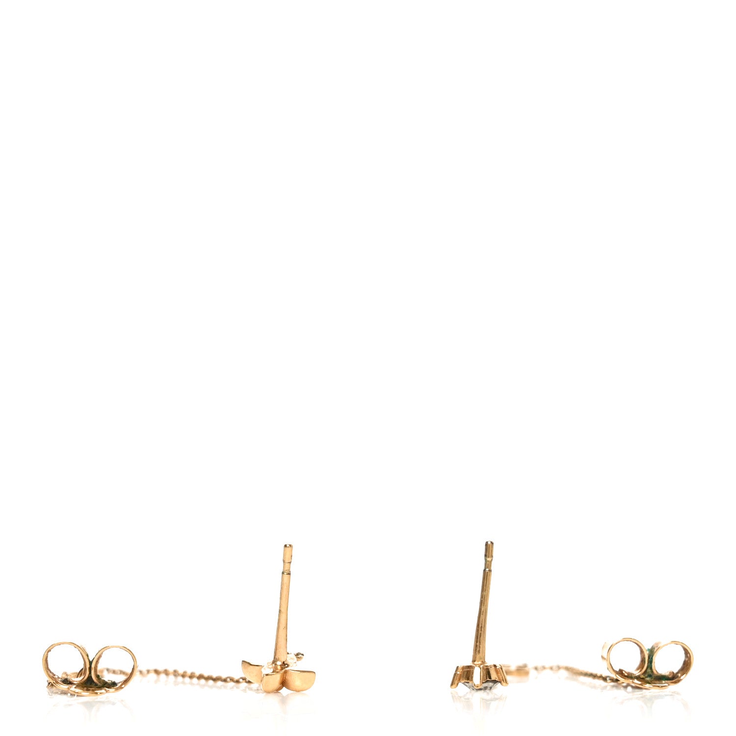 Louis Vuitton Metal Crystal Petit Louis Earrings Gold 3 of 4