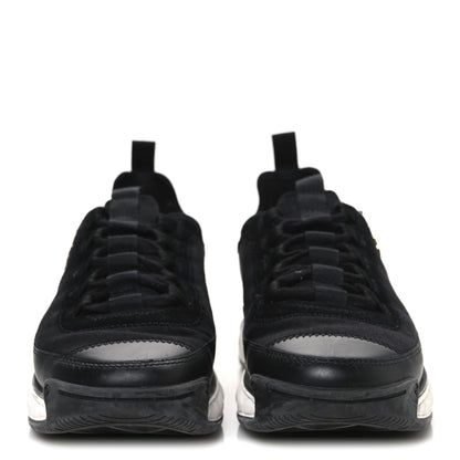 Chanel Velvet Calfskin Mixed Fibers CC Sneakers 37.5 Black 3 of 11
