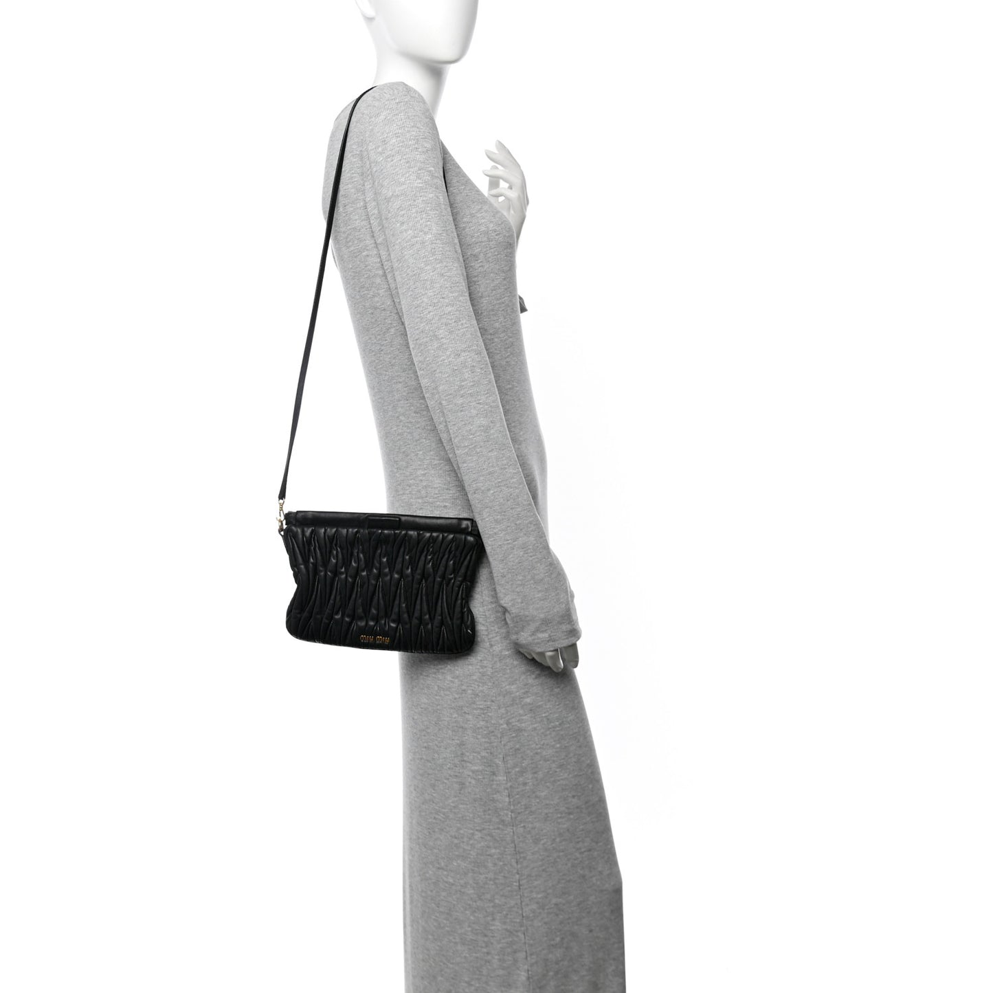 Nappa Matelasse Crossbody Clutch Black