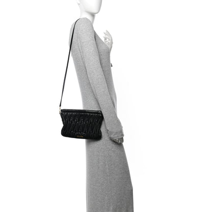 Miu Miu Nappa Matelasse Crossbody Clutch Black 2 of 11