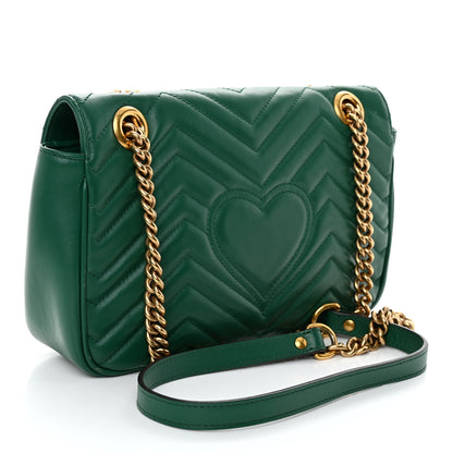Gucci Calfskin Matelasse Small GG Marmont Shoulder Bag Emerald Green 3 of 10