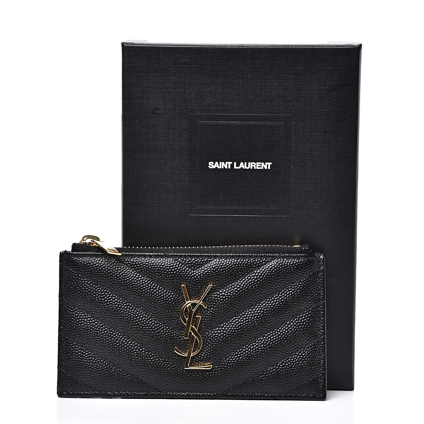 Monogram Grain de Poudre 5 Fragments Zip Pouch Card Holder Black