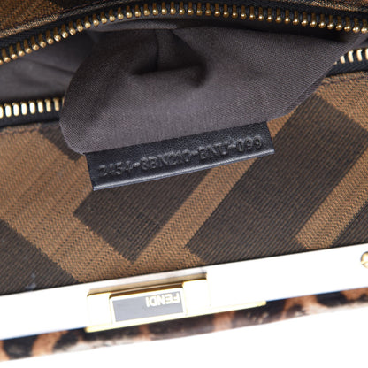 Fendi Calf Hair Leopard Print Zucca Large Peekaboo Iconic Satchel Tobacco 9 of 24