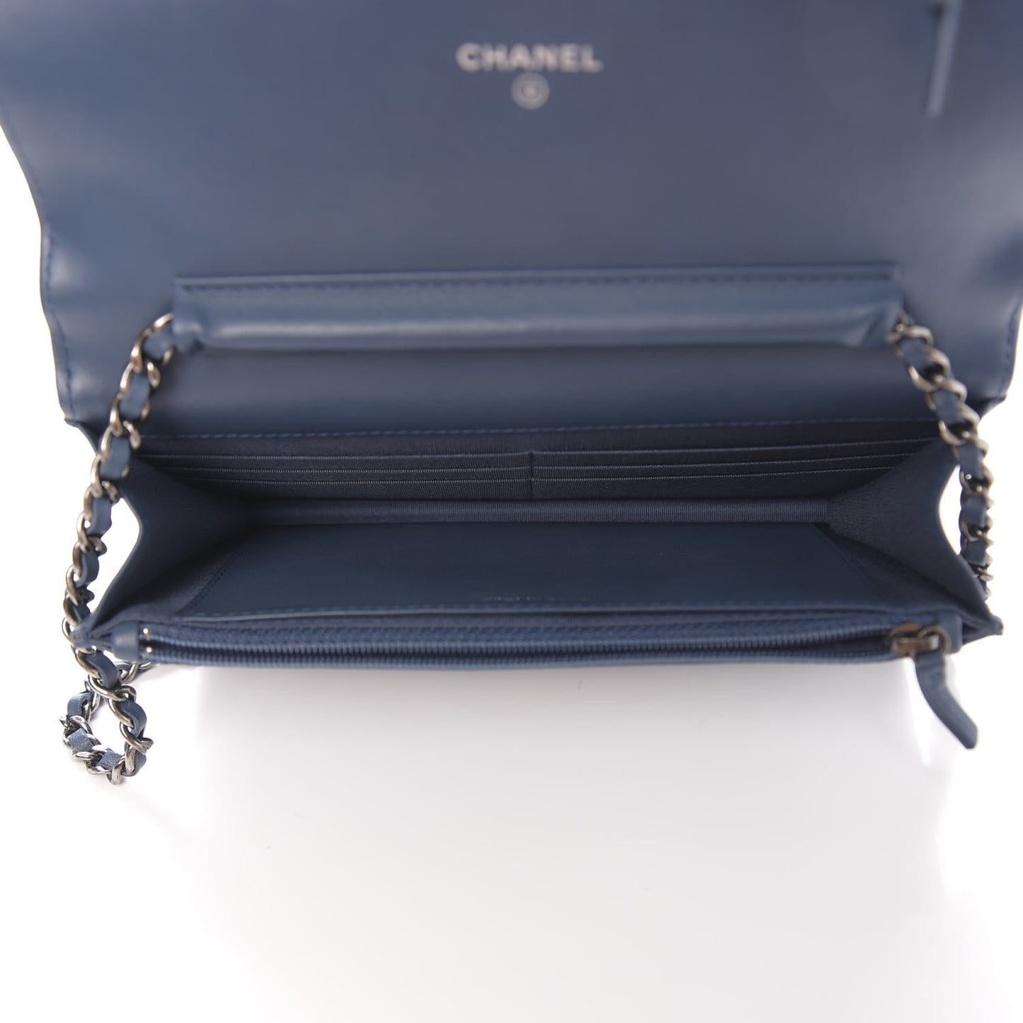 Lambskin Quilted Boy Wallet On Chain WOC Blue
