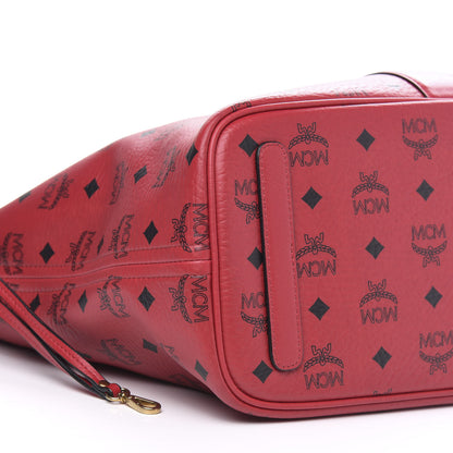 MCM Visetos Medium Liz Reversible Shopper Tote Ruby Red 9 of 13