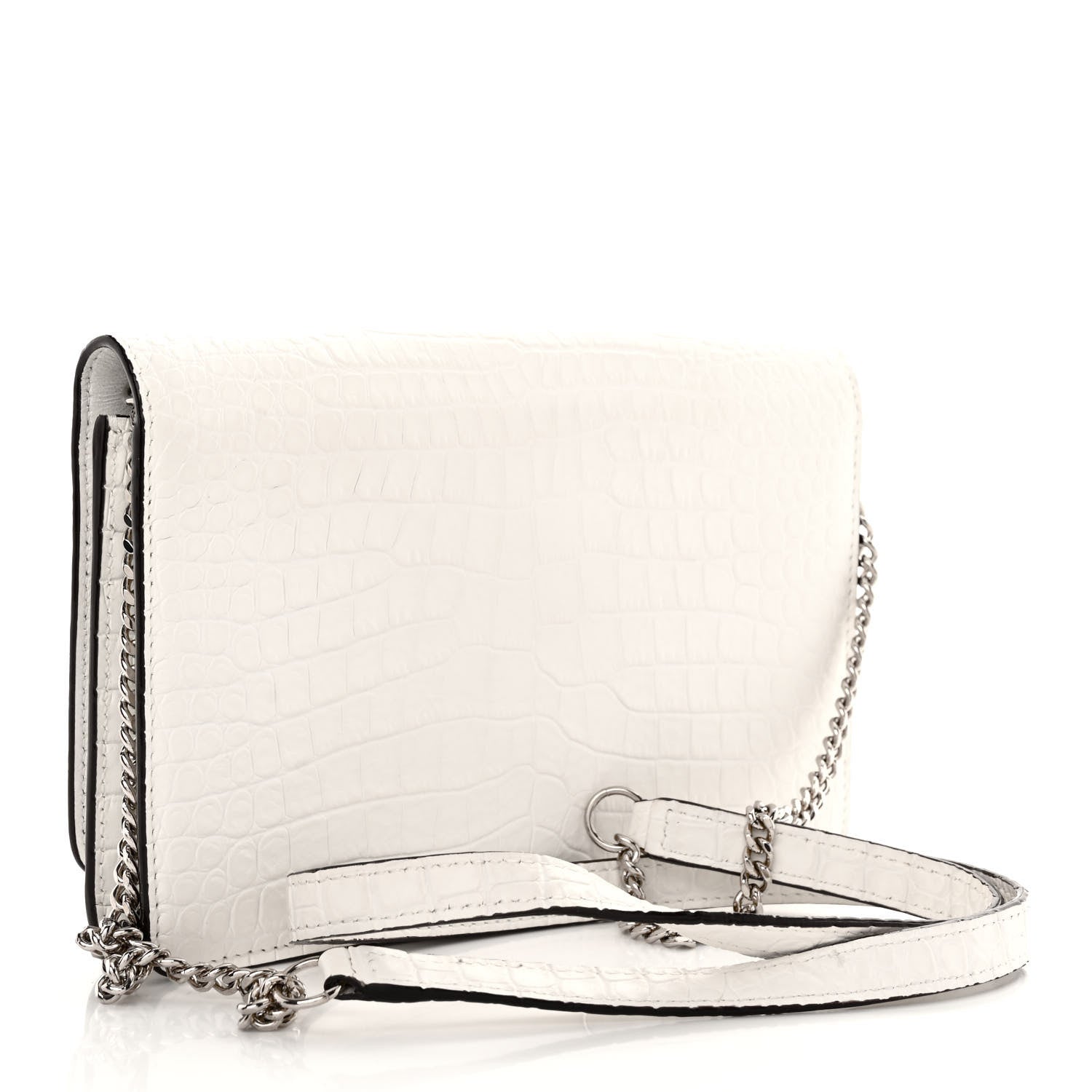 Jimmy Choo Calfskin Crocodile Embossed Palace Crossbody Latte 3 of 11
