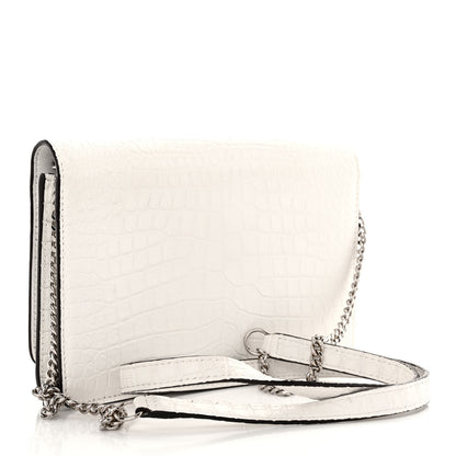 Jimmy Choo Calfskin Crocodile Embossed Palace Crossbody Latte 3 of 11