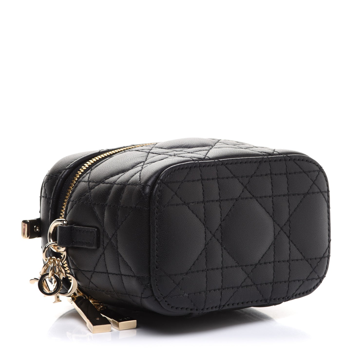 Lambskin Cannage Micro Lady Dior Vanity Case Black