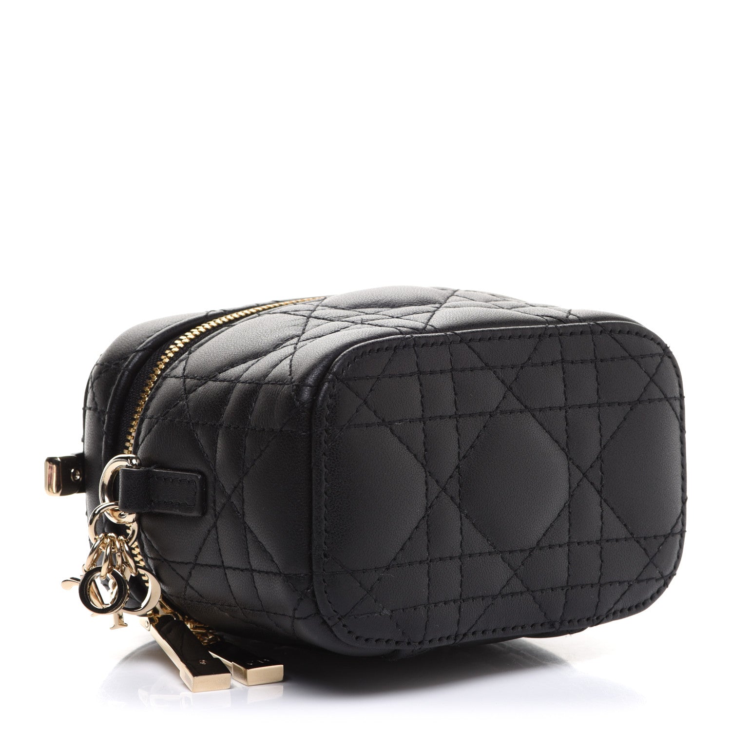 Christian Dior Lambskin Cannage Micro Lady Dior Vanity Case Black 4 of 10