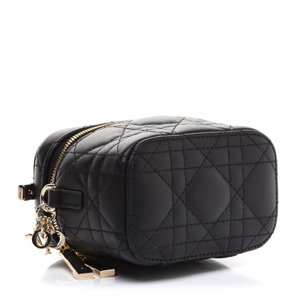Christian Dior Lambskin Cannage Micro Lady Dior Vanity Case Black 4 of 10