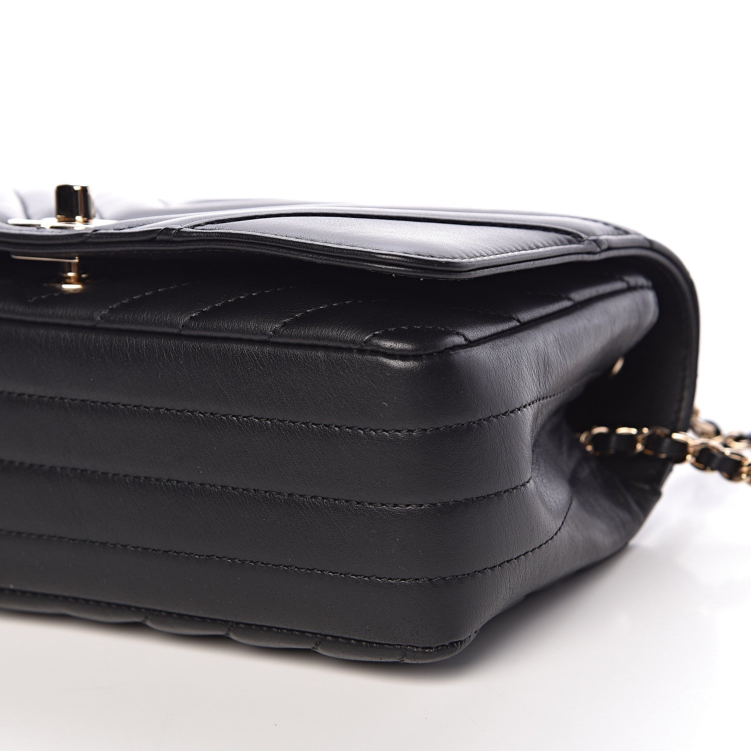 Chanel Calfskin Chevron Quilted Mini Statement Flap Black 6 of 10