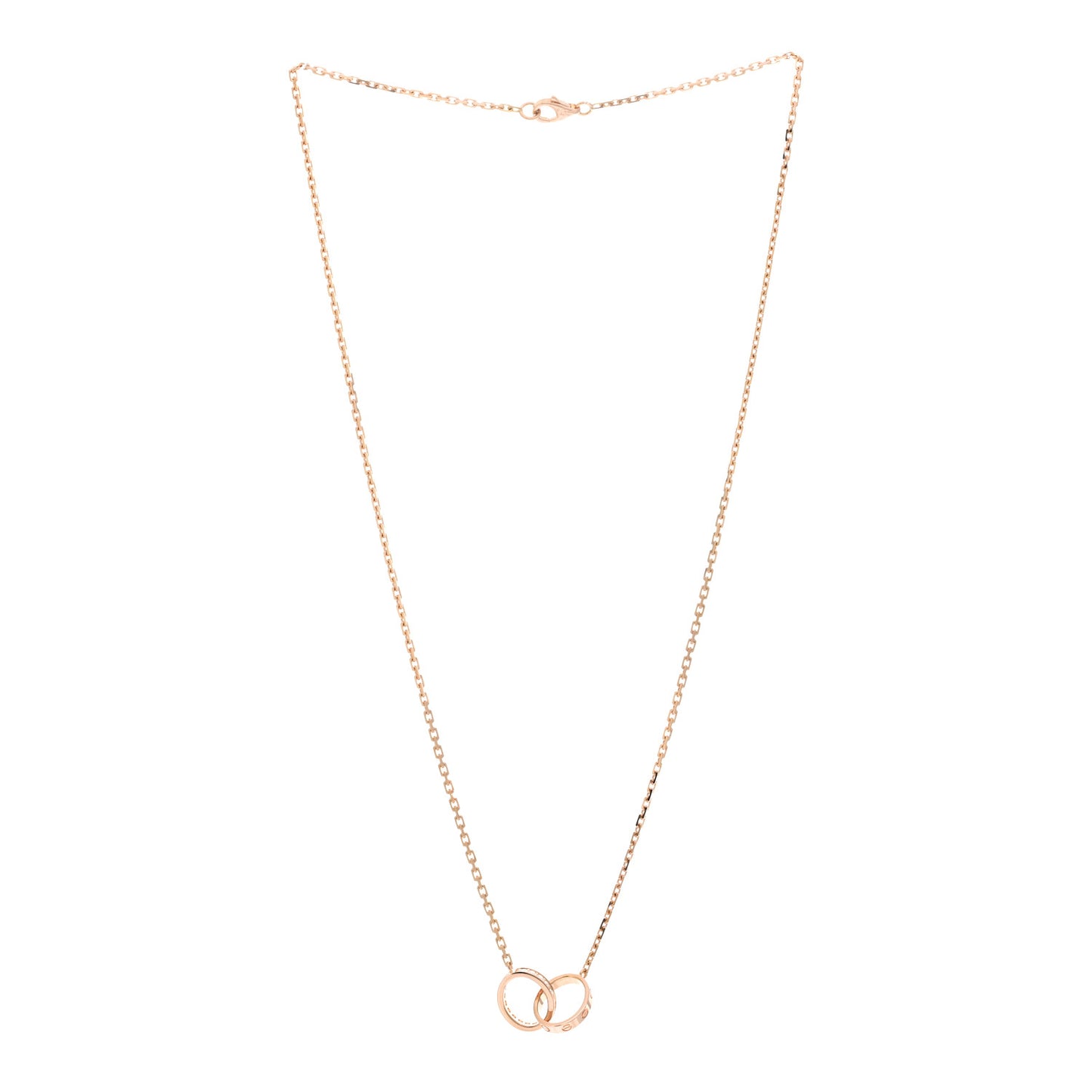 18K Pink Gold Diamond Interlocking LOVE Necklace