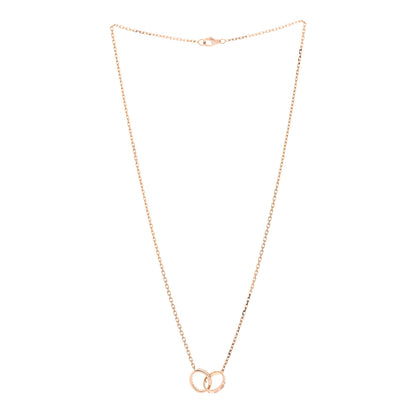 Cartier 18K Pink Gold Diamond Interlocking LOVE Necklace 3 of 5