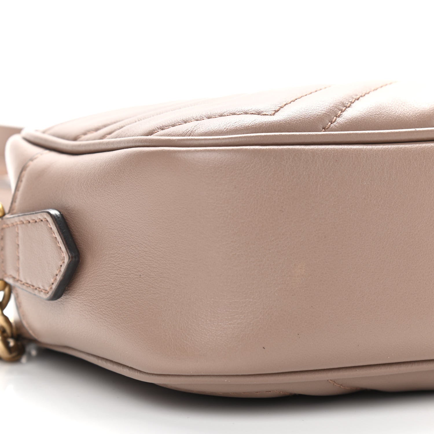 Gucci Calfskin Matelasse Mini GG Marmont Chain Shoulder Bag Porcelain Rose 10 of 14