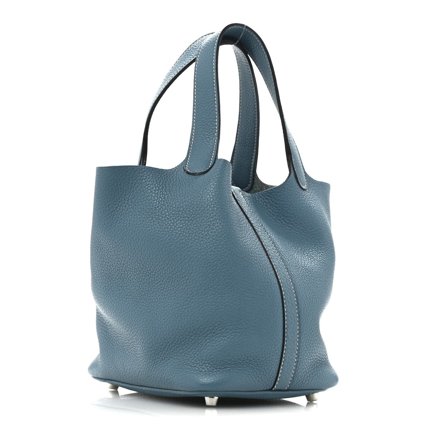 Taurillon Clemence Picotin Lock 18 PM Blue Jean