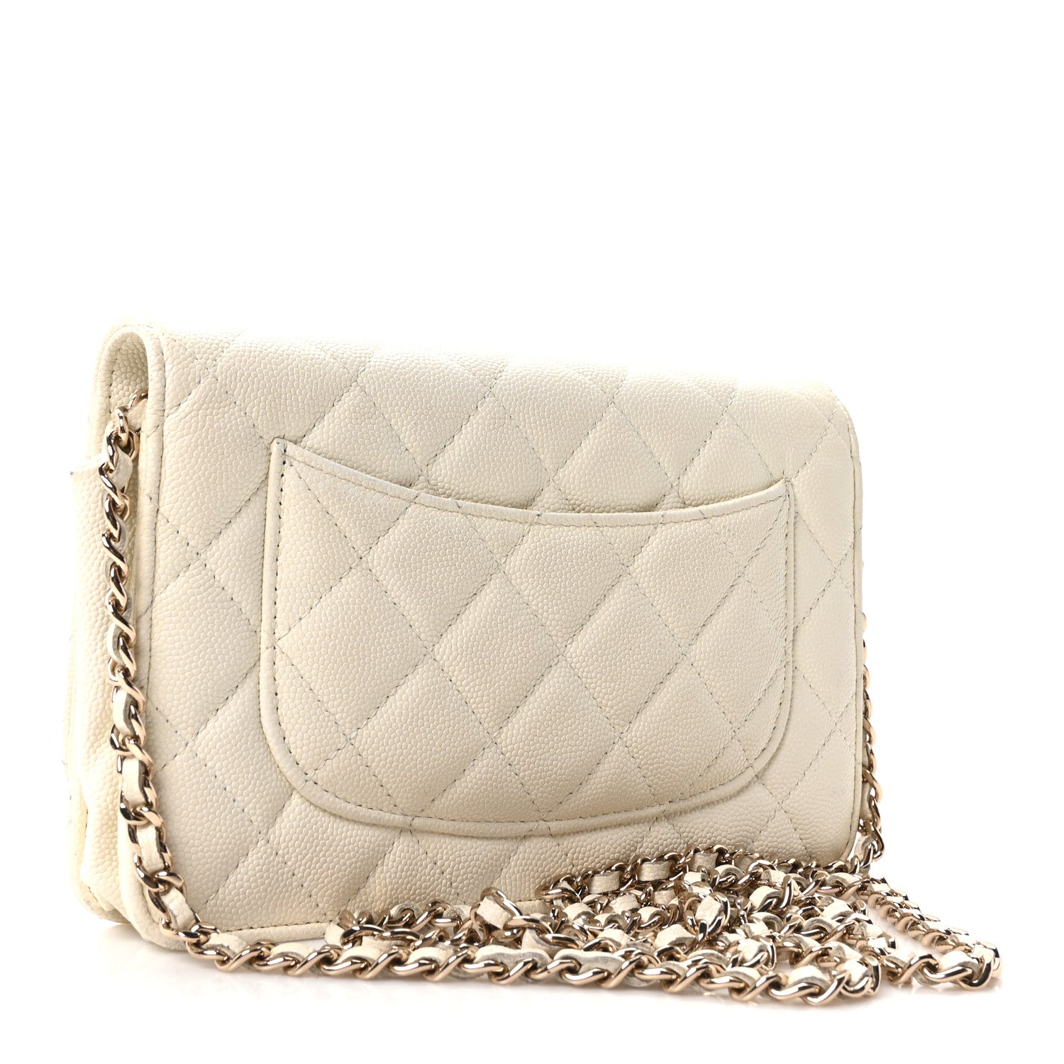 Chanel Caviar Quilted Wallet On Chain WOC White 3 of 10
