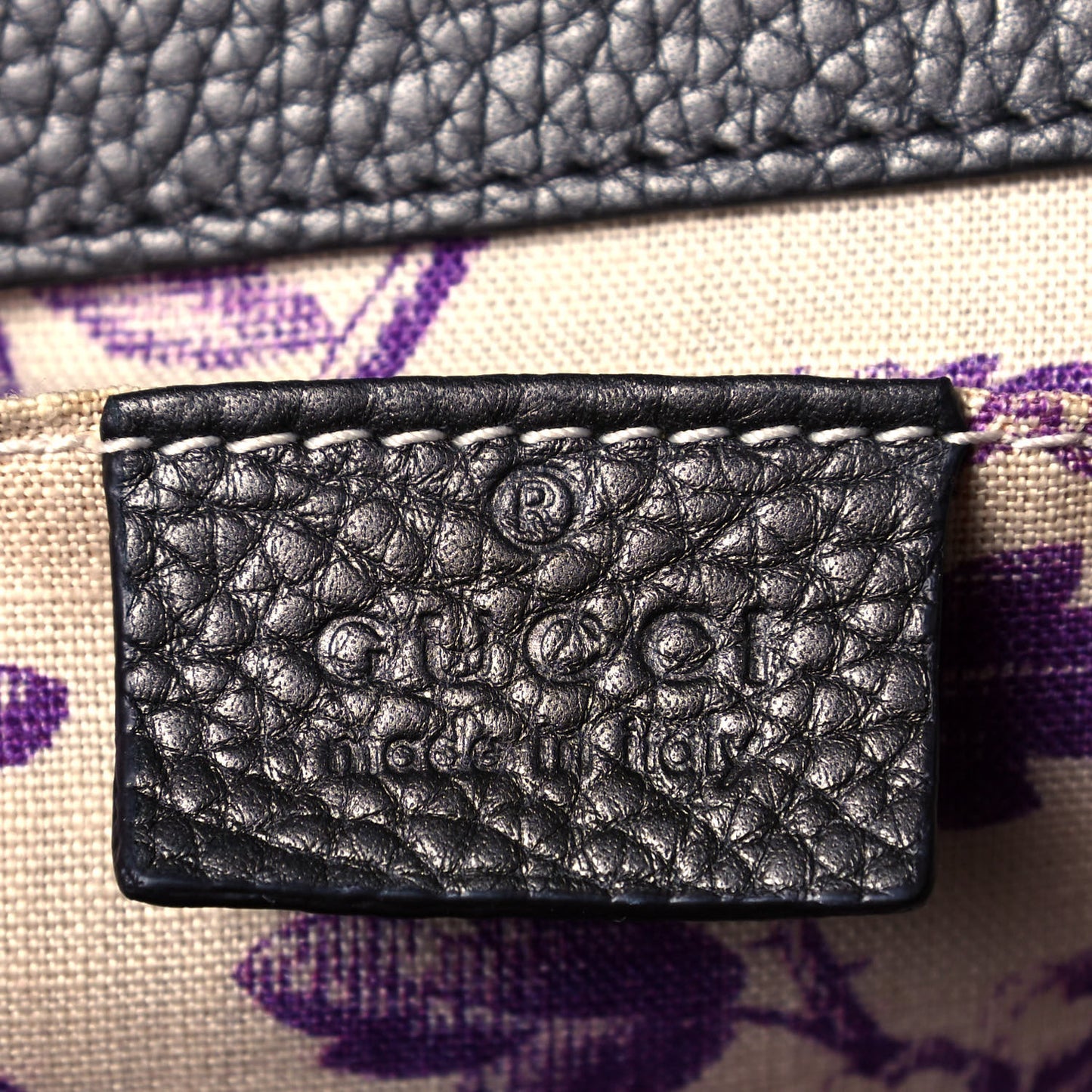 Calfskin Mini GG Marmont Top Handle Bag Pewter