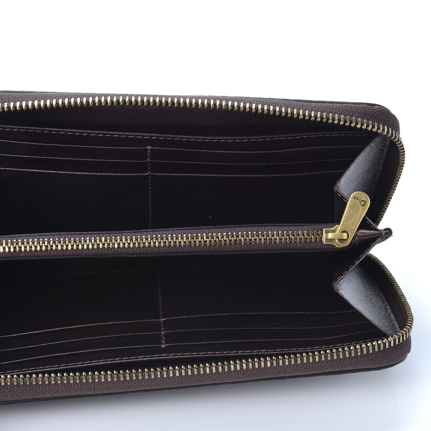 Metallic Calfskin J'adior Voyageur Wallet Noisette