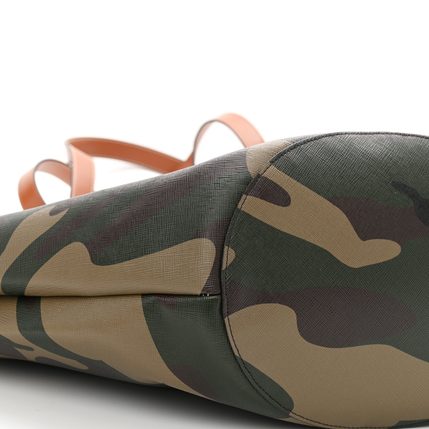 Celine Canvas Calfskin Camouflage Large Couffin Logo Tote Khaki 9 of 12