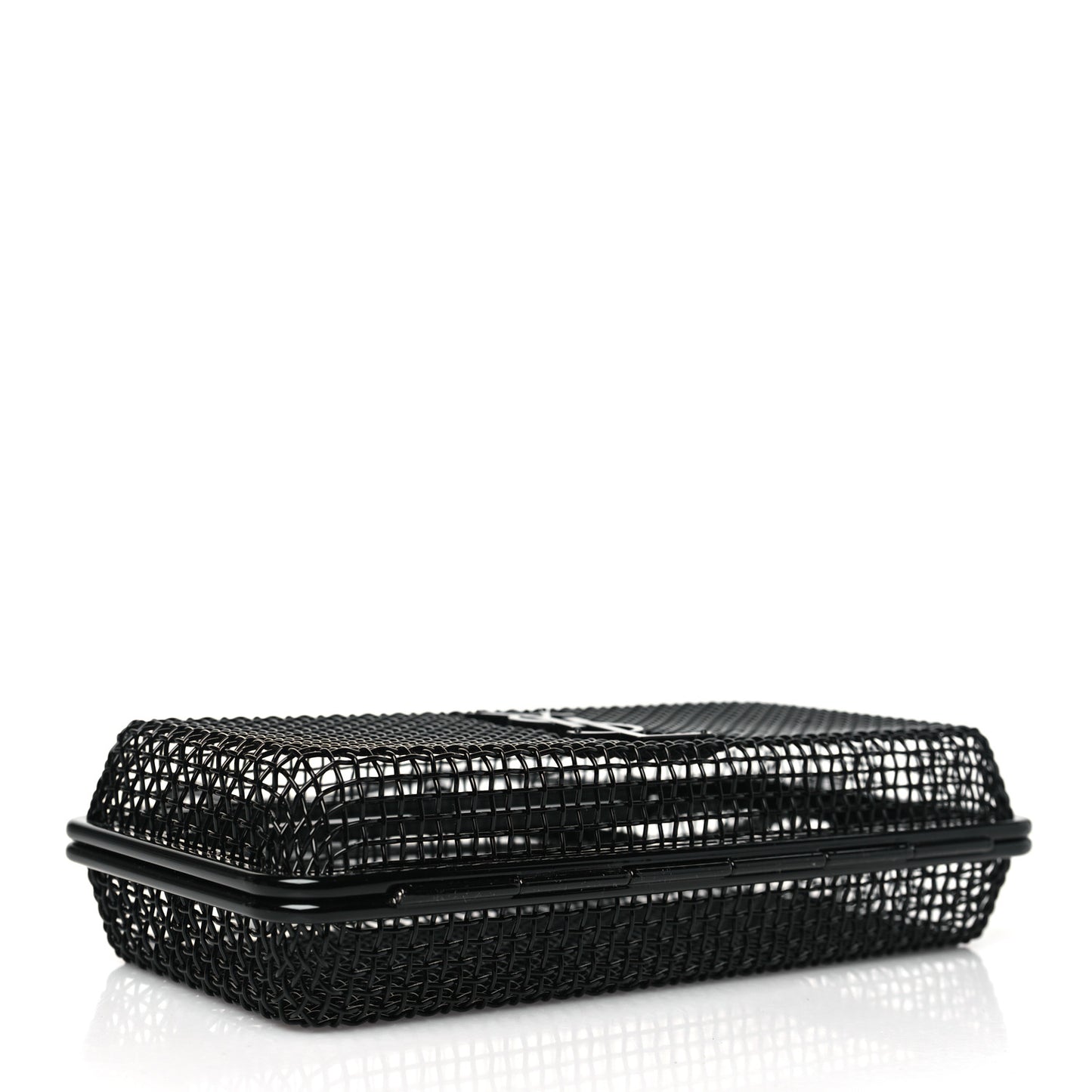 Brass Lambskin Monogram Cassandre Cage Bag Black