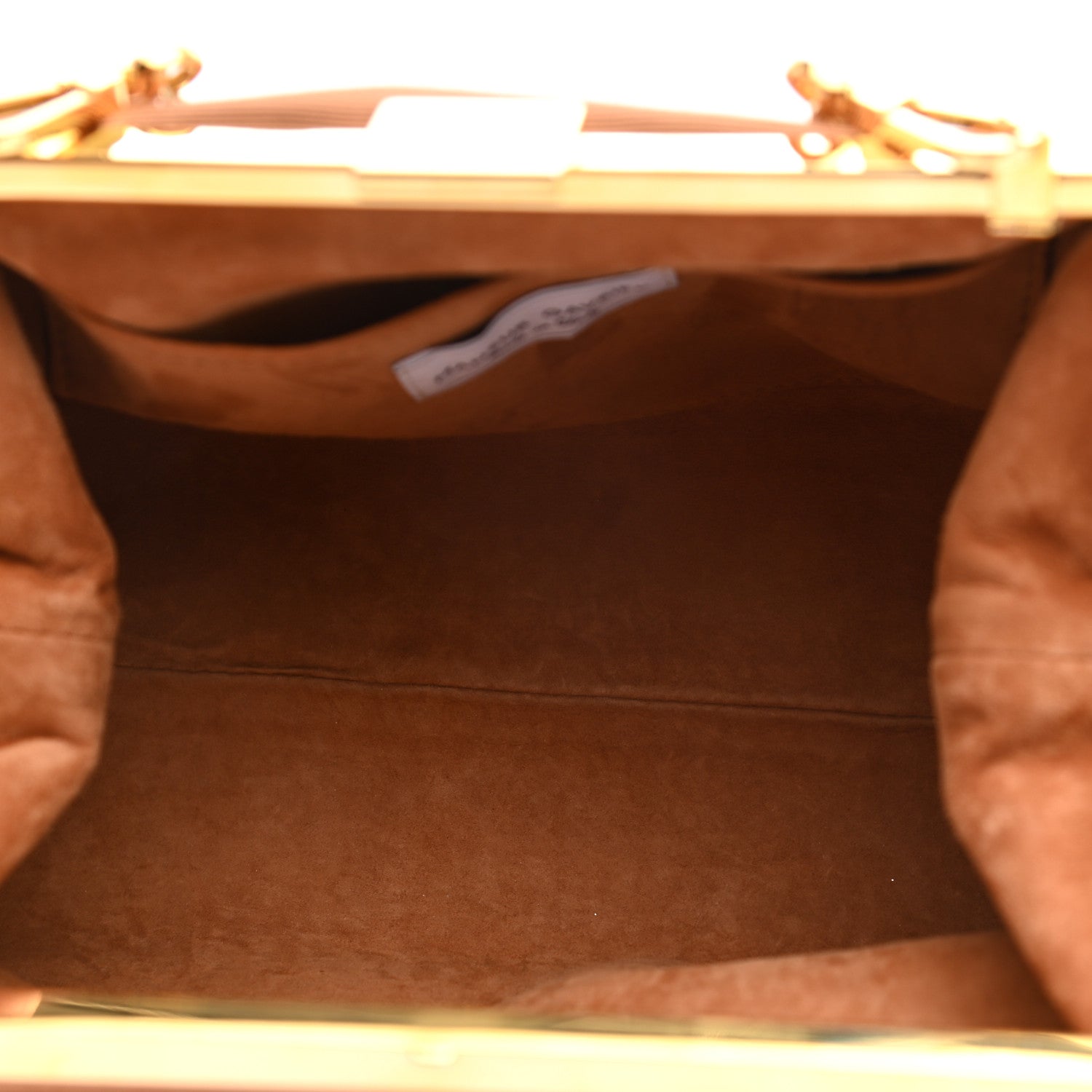 Mansur Gavriel Canvas Mini Volume Chain Clutch Brown 5 of 8