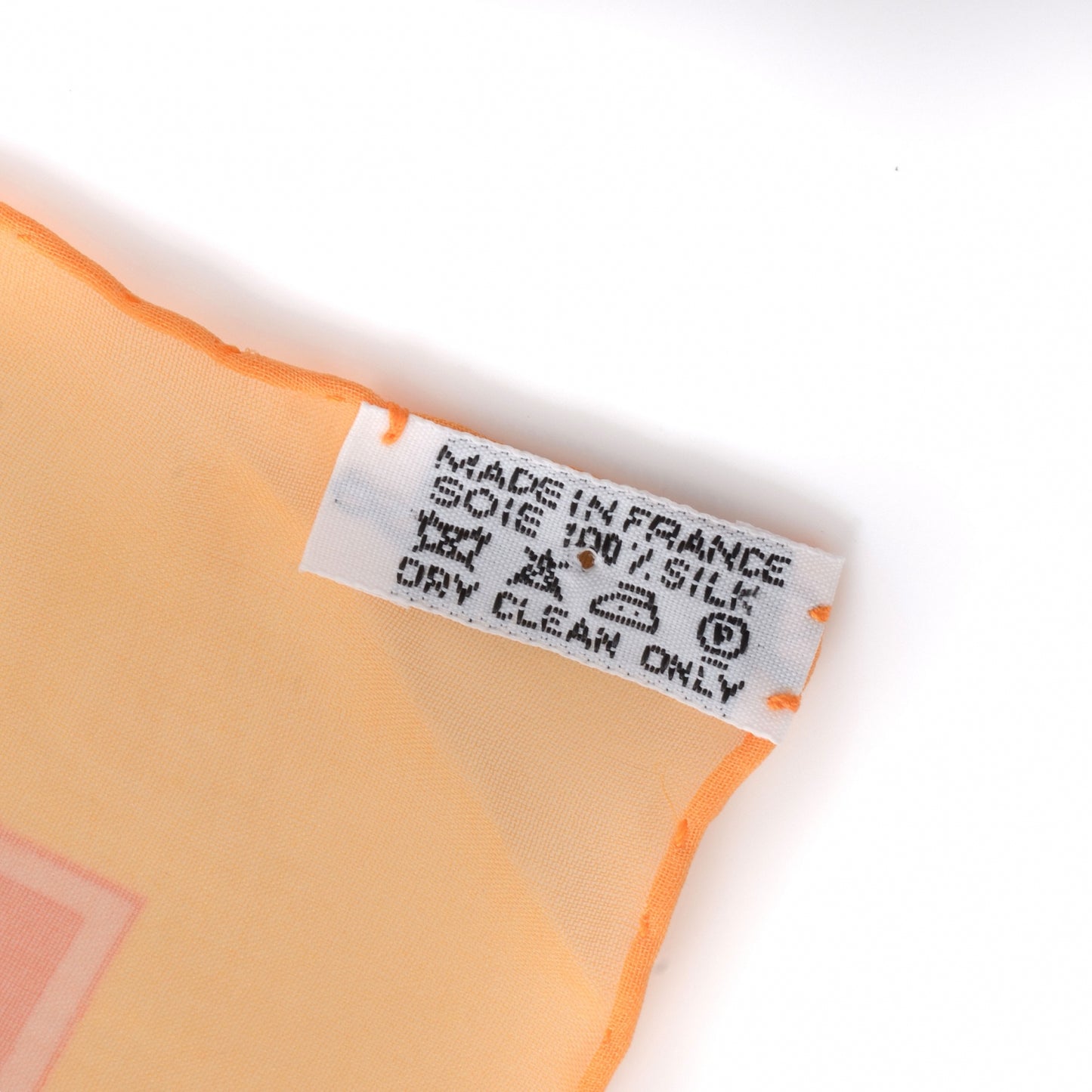 Silk Mousseline Ex Libris Pocket Square Orange