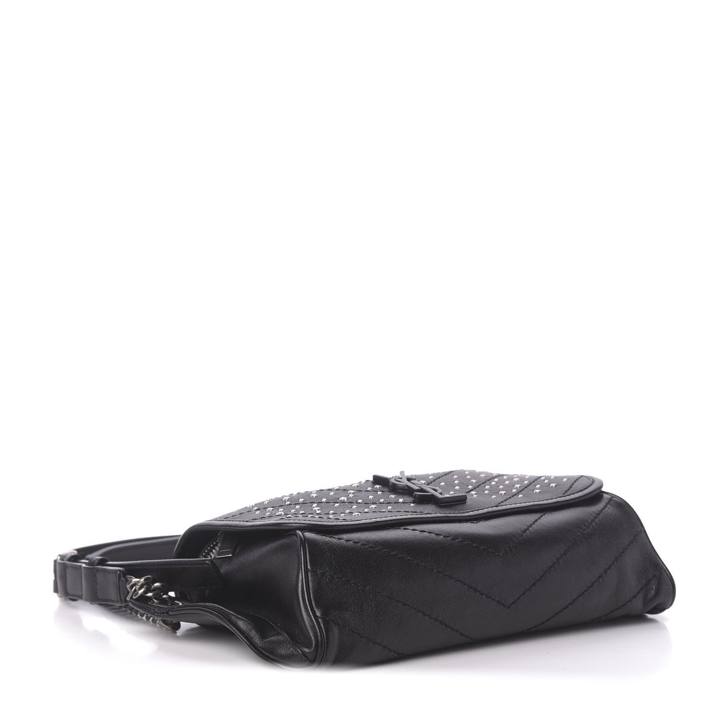 Calfskin Studded Stardust Monogram Niki Shoulder Bag Black