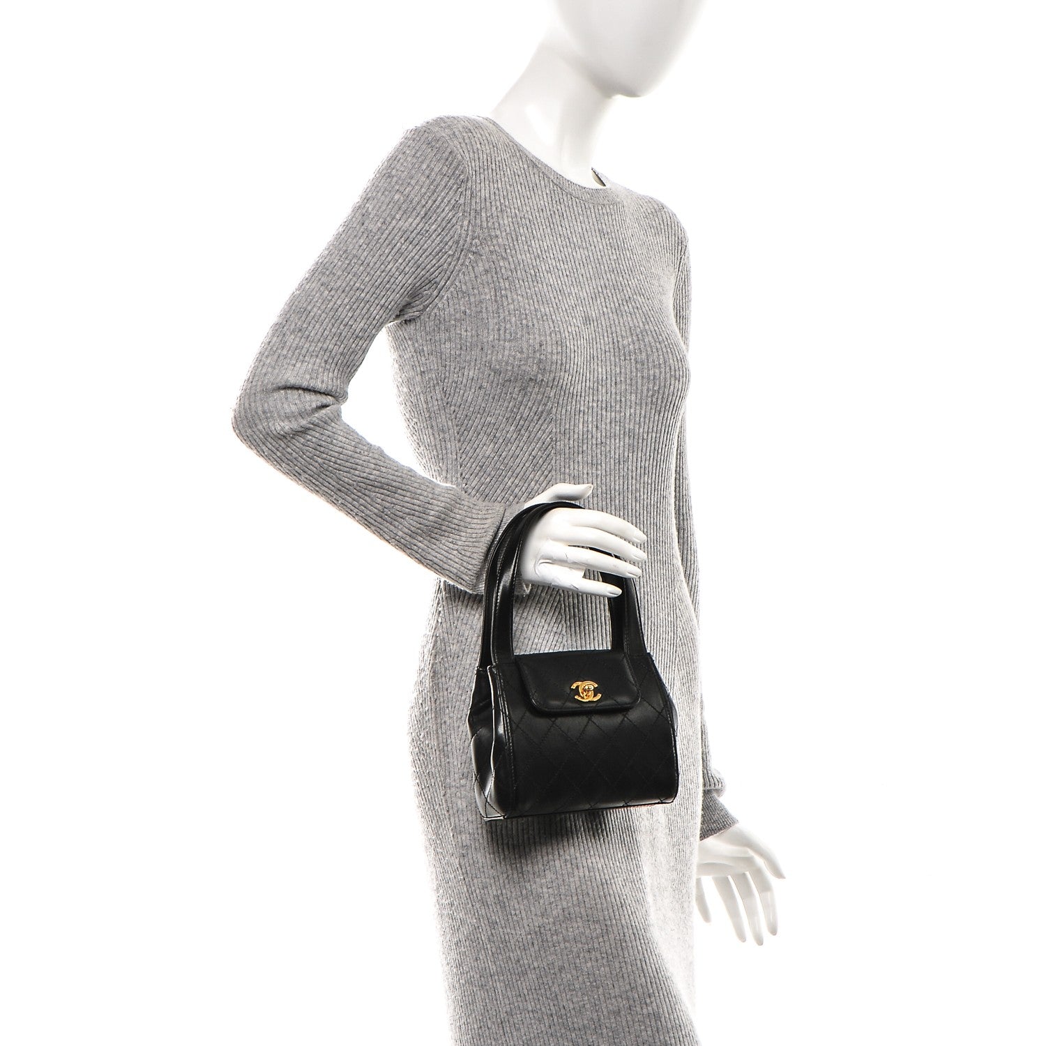 Chanel Lambskin Evening Bag Black 2 of 9