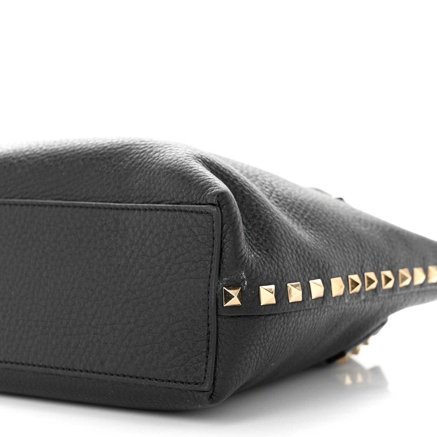 Valentino Garavani Grained Calfskin Small Rockstud Flip Lock Tote Black Rose Quartz 10 of 12