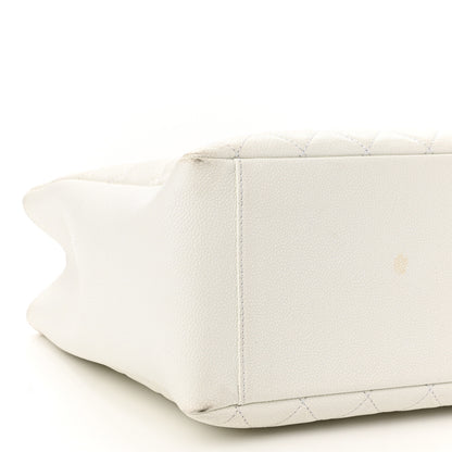 Chanel Caviar Quilted Grand Shopping Tote GST White 9 of 15
