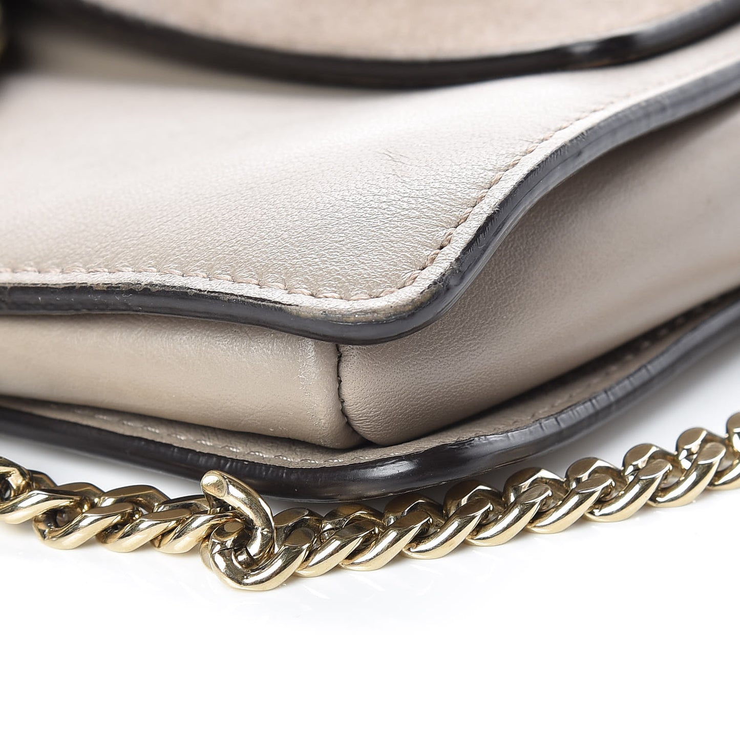 Suede Calfskin Small Faye Shoulder Bag Motty Grey