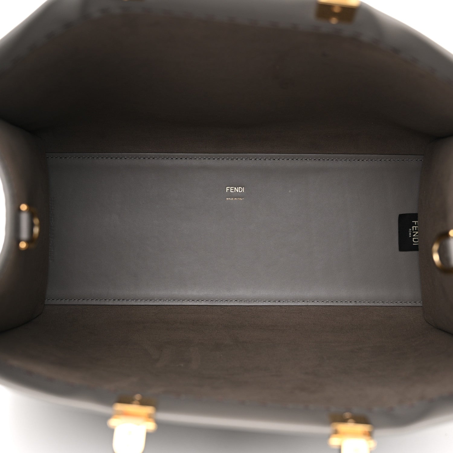 Fendi Vitello King Plexiglass Logo Embossed Medium Fendi Sunshine Shopper Tote Moon 5 of 11
