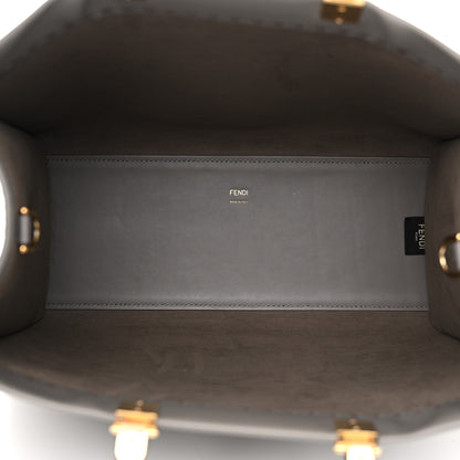 Fendi Vitello King Plexiglass Logo Embossed Medium Fendi Sunshine Shopper Tote Moon 5 of 11