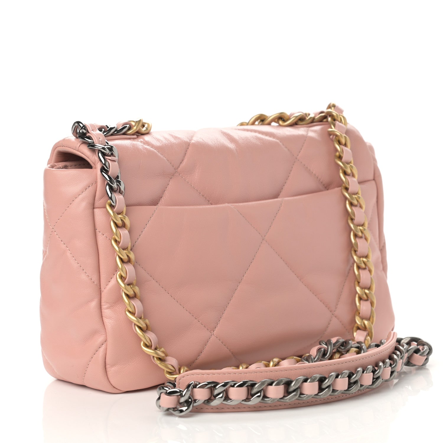 Chanel Goatskin Quilted Medium Chanel 19 Flap Light Pink 2 of 9