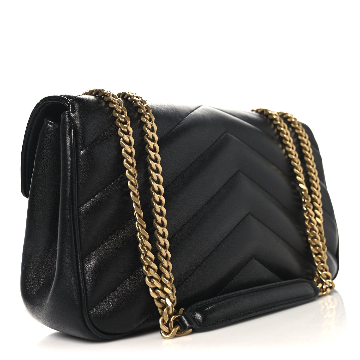 Saint Laurent Lambskin Chevron Quilted Medium LouLou Black 4 of 11