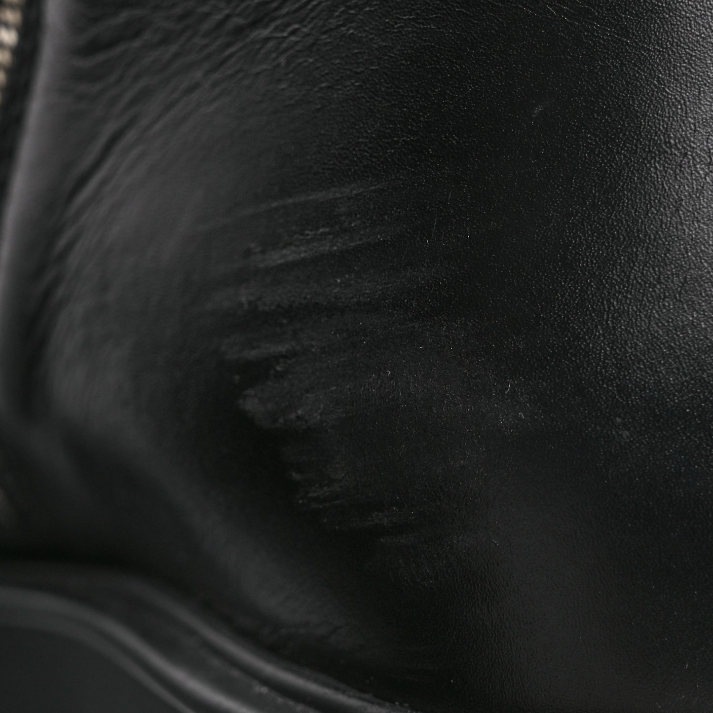 Vitello Lux Nylon Metal Triangle Logo Monolith Pouch Pocket 55mm Tall Combat Boots 38.5 Black