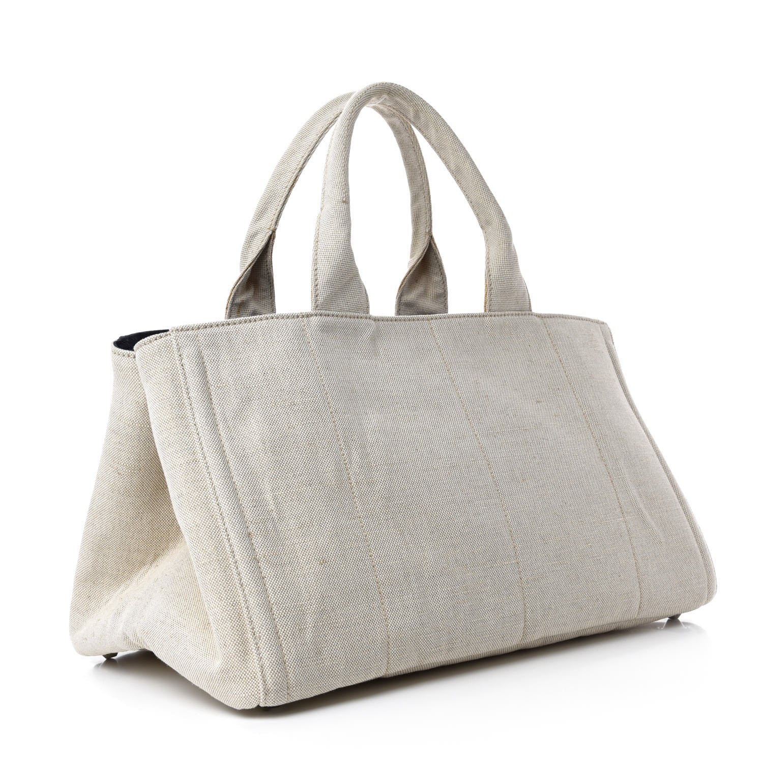 Prada Canvas Mistolino Canapa Tote Naturale Blue 3 of 14